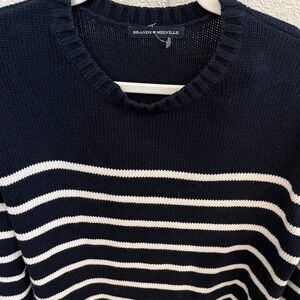 Brandy Melville Navy and White Striped Sweater, OS